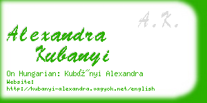 alexandra kubanyi business card